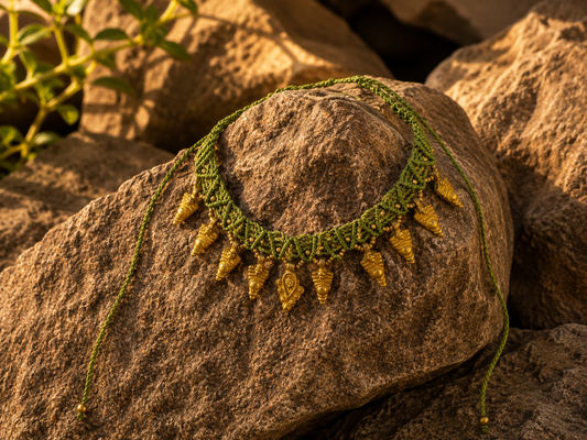 Golden dune choker- Green