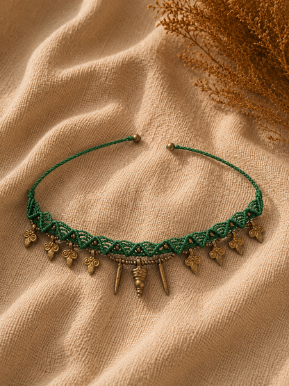 Green charm anklet