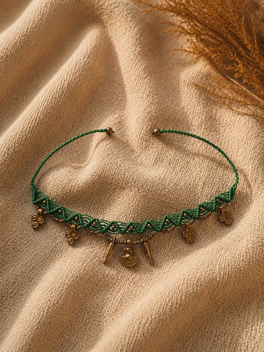 Green charm anklet