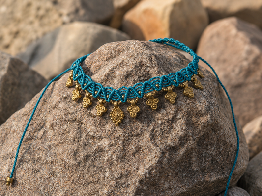 Golden dune choker- Blue
