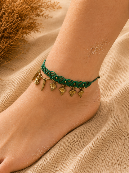 Green charm anklet